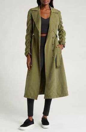 Blanc Noir Penelope Soft Trench Coat in Burnt Olive at Nordstrom Rack, Size X-Small