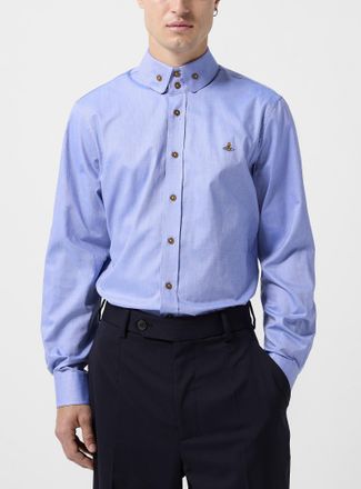 Vivienne Westwood Mens Two Button Krall embroidered orb Oxford shirt
