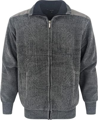 Generic Euro Zipper Hoodless Patterned Cardigan with Fleece Lining 4 Styles (as8, Alpha, xx_l, Regular, Regular, Dark Grey (Phoenix), XXL)