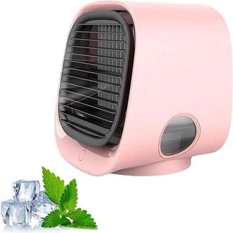 OEM Aire Acondicionado Port&aacute;til Con Dep&oacute;sito Y Luz Nocturna Led, 4 Velocidades, Enfr&iacute;a En 90 Segundos - Rosa