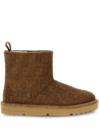 Fendi Stivaletti FF goffrati - Marrone