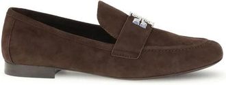 Tory Burch Eleanor Suede Loafers - Dames - Loafers - Bruin - 38 EU - Leer - Schoenen