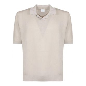 Eleventy Polo Shirts, male, Beige, Size: XL Cotton-knit Polo Shirt