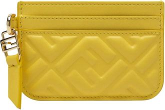Fendi Wallets & Cardholders, female, Yellow, Size: ONE SIZE Baguette Card Case