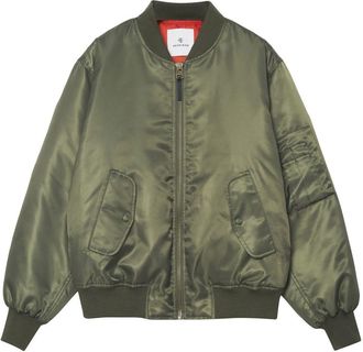 Anine Bing Leon satin bomber jacket - women - Polyester - S - Green