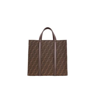 Fendi Tote Bags, male, Brown, Size: ONE SIZE FF Jacquard Shopper Bag