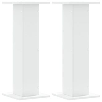 vidaXL Vidaxl - Supporti Per Piante 2 Pz Bianchi 30x30x80 Cm Legno Multistrato