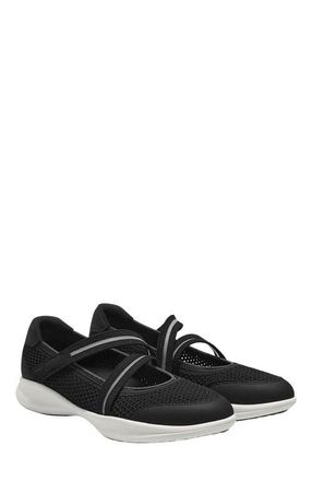 Vivaia Round-Toe Mesh Mary-Jane Sneaker Flats in Black at Nordstrom, Size 8.5