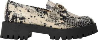 Steve Madden Dames/Dames Slangenprint Loafers (Licht Beige)