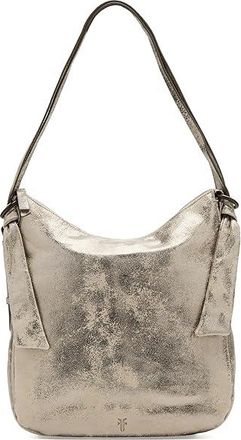 Frye Nora Backpack Hobo Shoulder Womens Handbags Cream Metallic, Leather