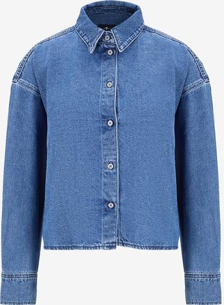 7 For All Mankind Lang&auml;rmeliges Jeanshemd aus ausgewaschenem Denime Nina