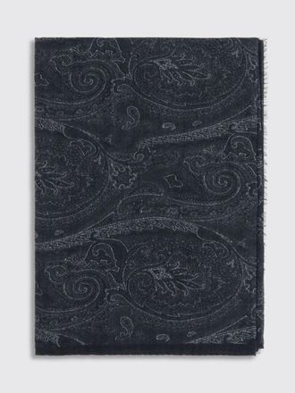 Etro Sciarpa in cashmere con stampa Paisley e fondo sfrangiato