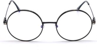 Tom Ford Round Metal Full-Rim Eyeglasses - Black