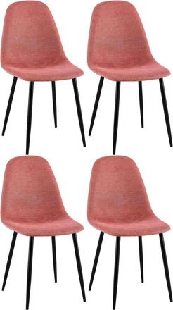 Clp Clp - Conjunto De 4 Sillas De Comedor Napier Naranja Tela