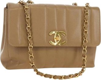 Chanel Pre-owned Vintage Shoulder Bag (Caviar Skin) - Dames - Vintage Schoudertas - Beige - ONE Size - Leer - Vintage