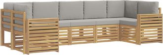 vidaXL Conjunto De Sof&aacute;s De Exterior 7 Uds. Blanco Y Gris Claro Vidaxl