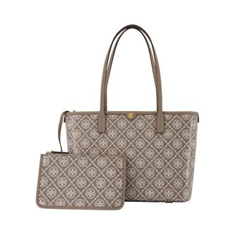 Tory Burch T Monogram Small Zip Tote - female - Tory Burch - Shopping Bags - Beige - ONE SIZE - Bags