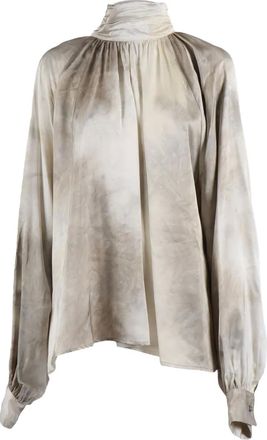 Ballantyne Blouse met hoge hals en tie-dye print - Grijs