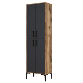 Hanah Home Mobile Multiuso In Legno berlin A - 60 X 35 X 200 Cm - Noce-antracite