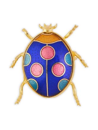Susan Caplan Vintage Spilla a coccinella anni 80 - Oro