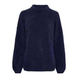 BTF-CPH Pullover Isabelle in pelo di procione - - Knitwear - Donna - Blu - 2XL
