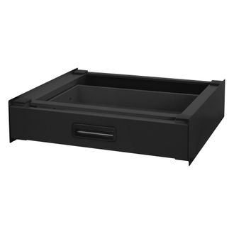 ML Design Ml-design - Bastidor Intermedio Con Caj&oacute;n Extra&iacute;ble De Acero 60,5x54cm Negro Soporte De Conexi&oacute;n Para Lavadora Y Secadora Kit Intermedio Universal Ant