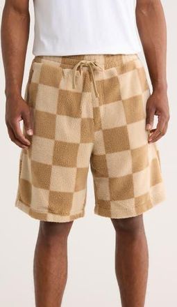BOSS Nustine Check Fleece Shorts in Medium Beige at Nordstrom Rack, Size Xx-Large
