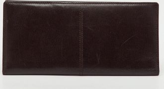 Tod's Tods Dark Brown Leather Long Wallet
