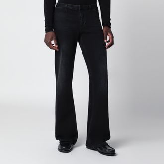 Gucci Black stretch denim trousers with washed effect