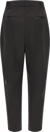 Elisabetta Franchi High-Waist Stretch Satin Trousers - Black