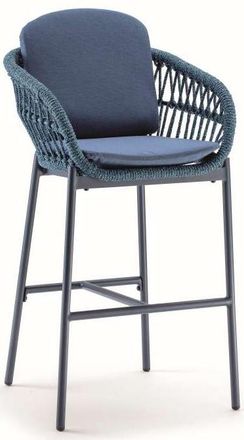 LLR Collection Outdoor Design Barstuhl Elba mit Armlehnen, Blau