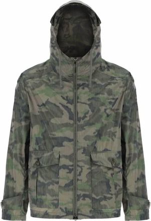 Herno Mens Camouflage-Print Hooded Field Jacket In Verde/tortora