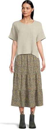 Toad & Co Toad & Co Sunkissed Tiered Midi Skirt Womens North Shore Vine Print GBO1337