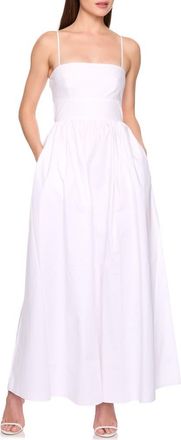 Susana Monaco Open Back Cotton Poplin Maxi Dress in Sugar at Nordstrom Rack, Size X-Large