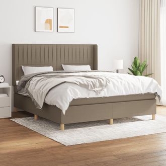 vidaXL Vidaxl - Cama Box Spring Con Colch&oacute;n Tela Gris Taupe 160x200 Cm