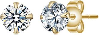Rachel Glauber 14K Plated Cz Stud Earrings