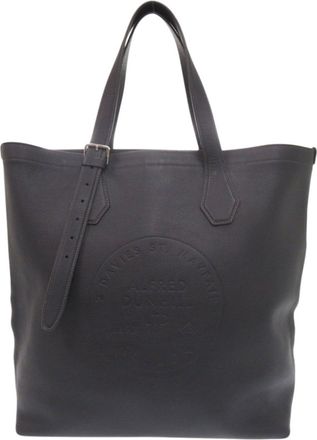 Dunhill Navy Leather Tote Bag (Pre-Owned)