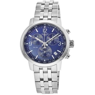 Tissot PRC 200 Quartz Chronograph Blue Dial Steel Mens Watch T114.417.11.047.00