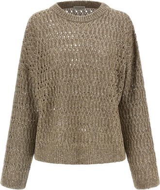 Brunello Cucinelli Beige Micro sequin sweater
