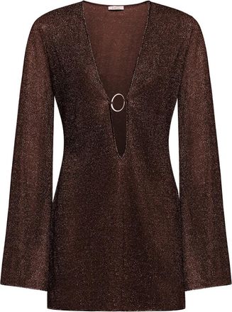 Os&eacute;ree Lumi&egrave;re V-neck Mini Dress