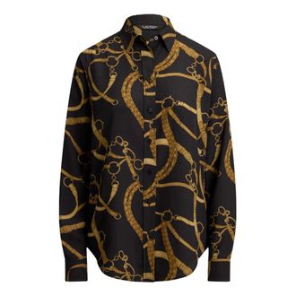 Ralph Lauren Sportshirt van geweven stof - Dames - Blouses & Shirts - Zwart - Maat: M Poliester