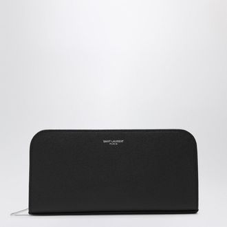 Saint Laurent Black leather zip around wallet