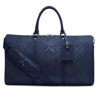 Nike Jordan Suede Monogram Duffel (40L) in Blue | LM9205-U90