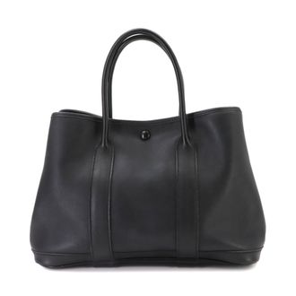 Herm&egrave;s Black Swift Leather Handbag Tote Bag (Pre-Owned)