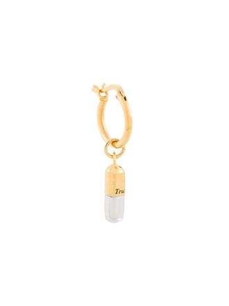 True Rocks two-tone pill hoop earring - men - Sterling Silver/24kt Gold Vermeil - One Size