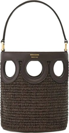 Ferragamo Borsa a secchiello Gancini - Marrone