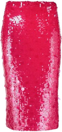 P.A.R.O.S.H. sequin-embellished midi skirt - women - Spandex/Elastane/Spandex/Elastane/Polyamide/PVC/Polyamide - S - Pink