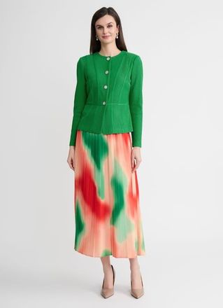 Misook Tailored Tonal Princess Seam Knit Jacket in Clover Field at Nordstrom, Size Xx-Large