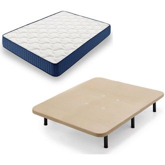 HOGAR 24 Vl94 - Colch&oacute;n Viscoel&aacute;stico + Base Tapizada Con Patas, Medida 120x190 Cm. Higienico-transpirable