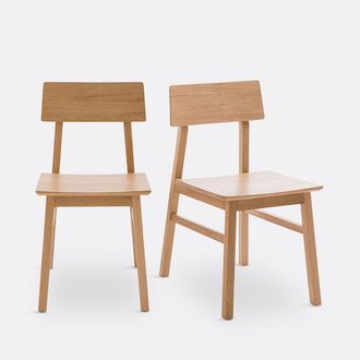 La Redoute Interieurs Set van 2 stoelen in massief eik, Podela